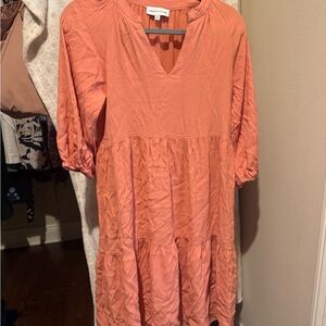 Gibson Latimer Peach Tiered Dress